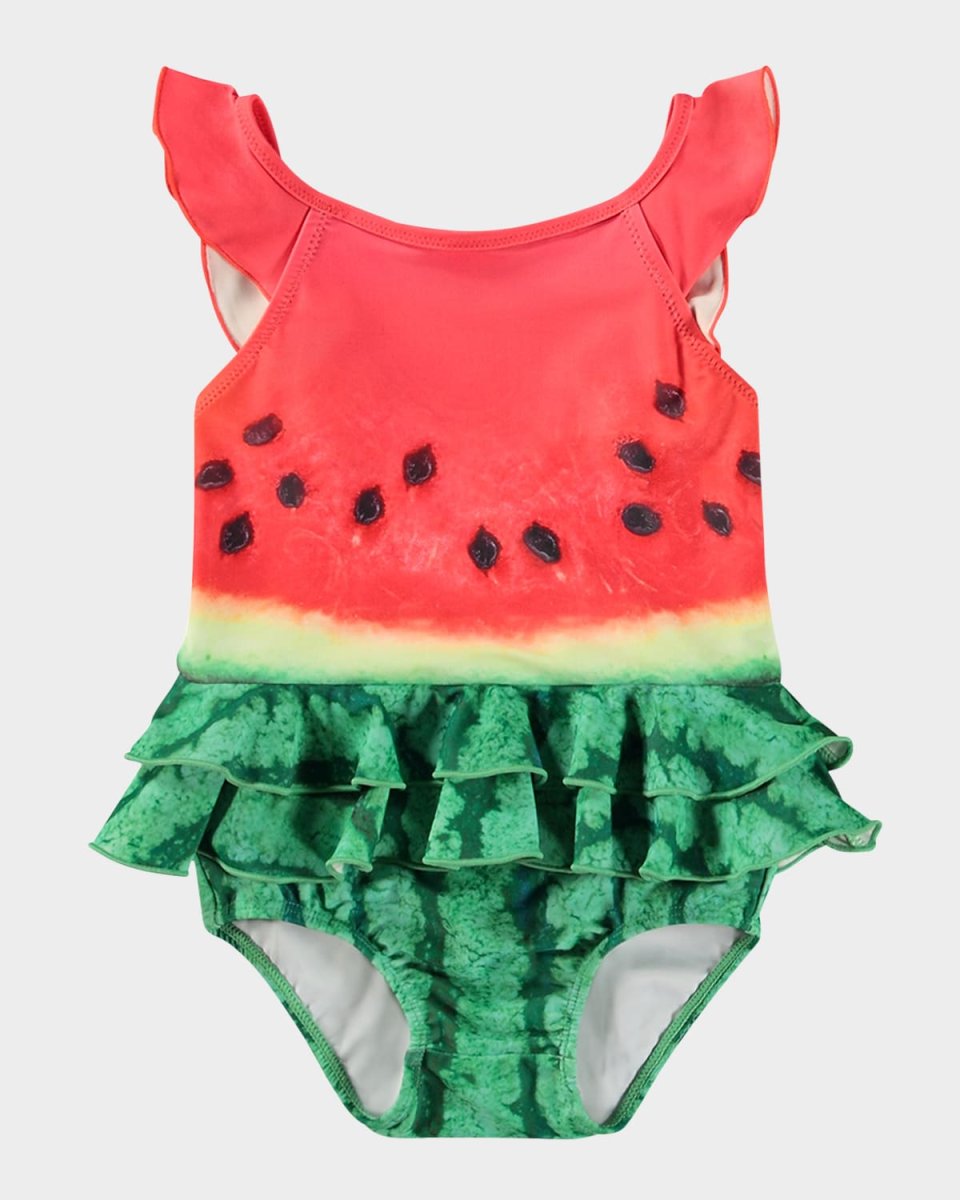 Girl's Nalani Ruffled One-Piece Swimsuit, Size